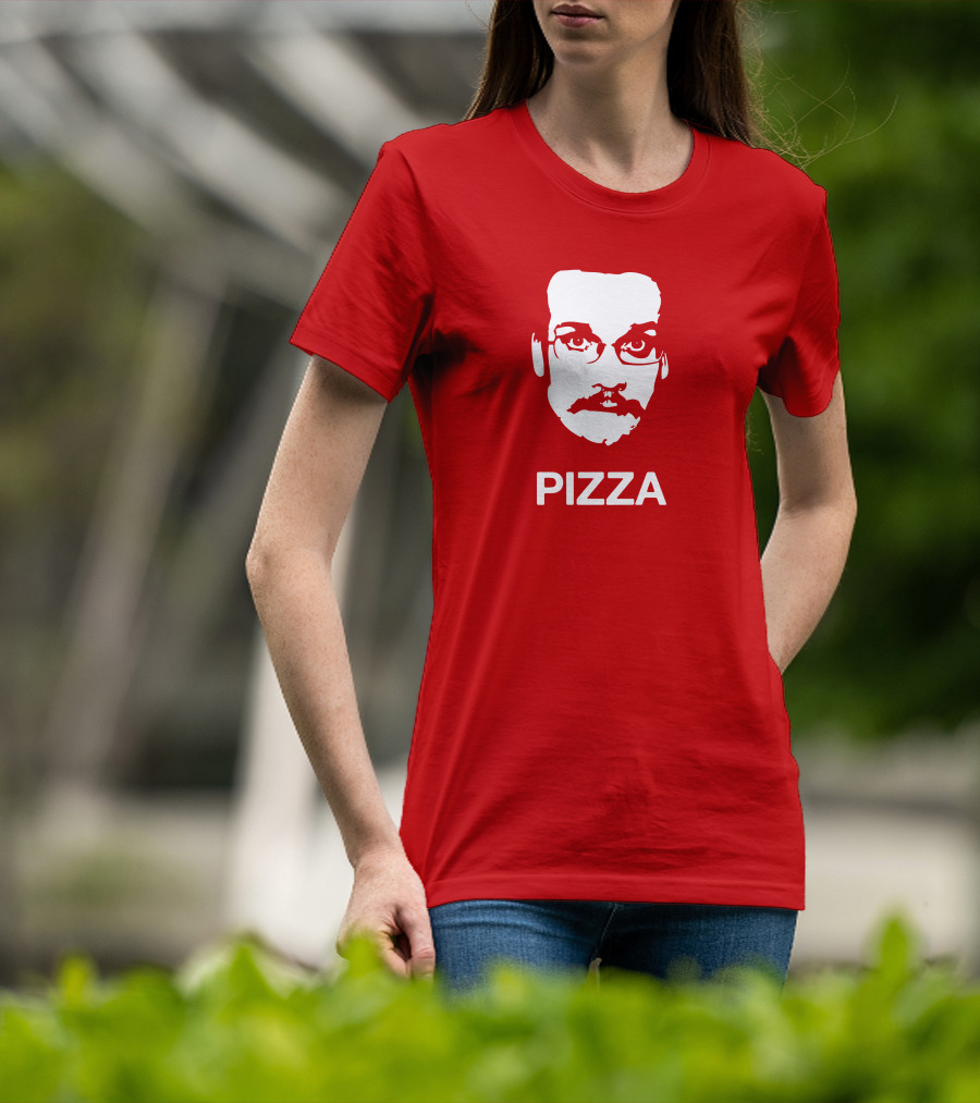 Drawfee Merch Pizza John DFTBA Face Silhouette Red T-Shirt