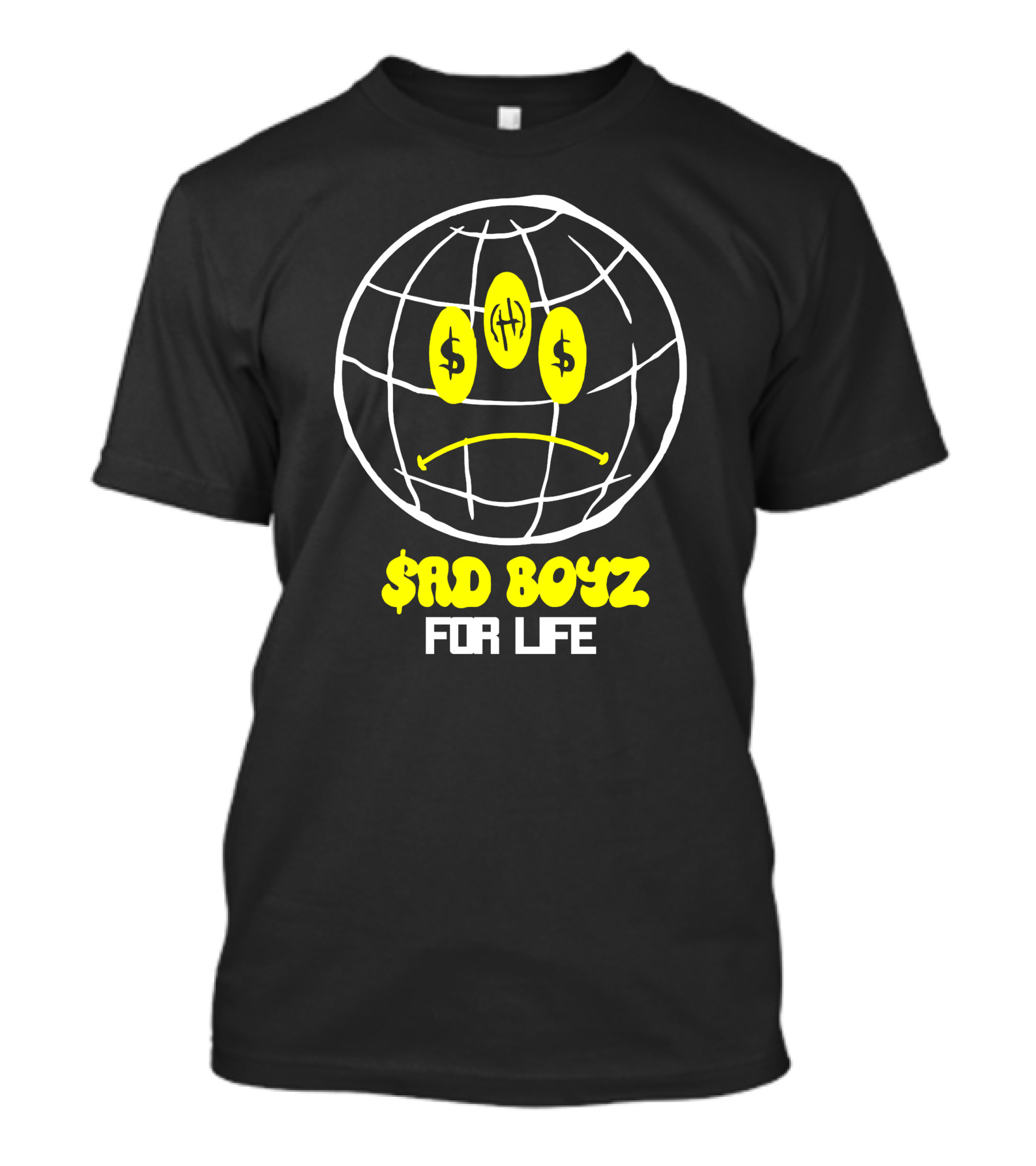 Rancho Humilde Store Sad Boyz For Life Global Emoticon With Dollar Sign Eyes T-Shirt