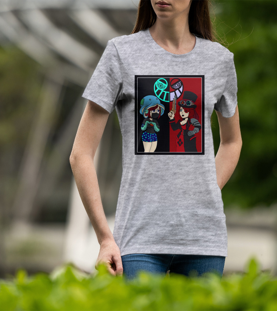 Frenemies Forever Threadless Blowing Off Steam Misssteam Steampunk And Aquatic Duel T-Shirt