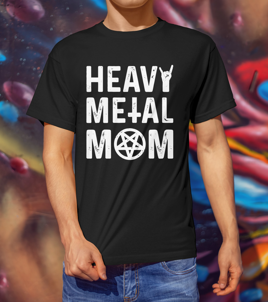 Heavy Metal Mom Cassandra L Thompson Cass Thomps13 Pentagram Rock Gesture T-Shirt