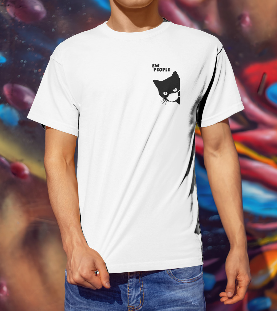 Qwertee Shop Ew People Cat Silhouette By Yirm T-Shirt
