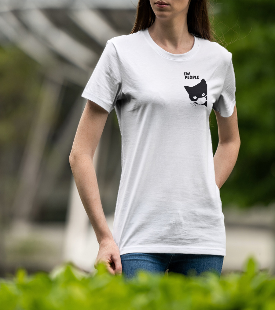 Qwertee Shop Ew People Cat Silhouette By Yirm T-Shirt