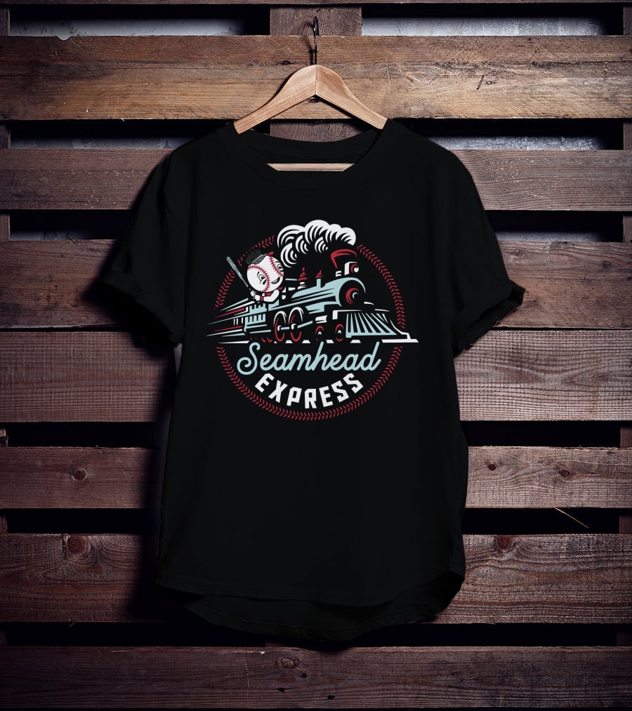 Seamhead Express Baseball Train Nick Trig T-Shirt