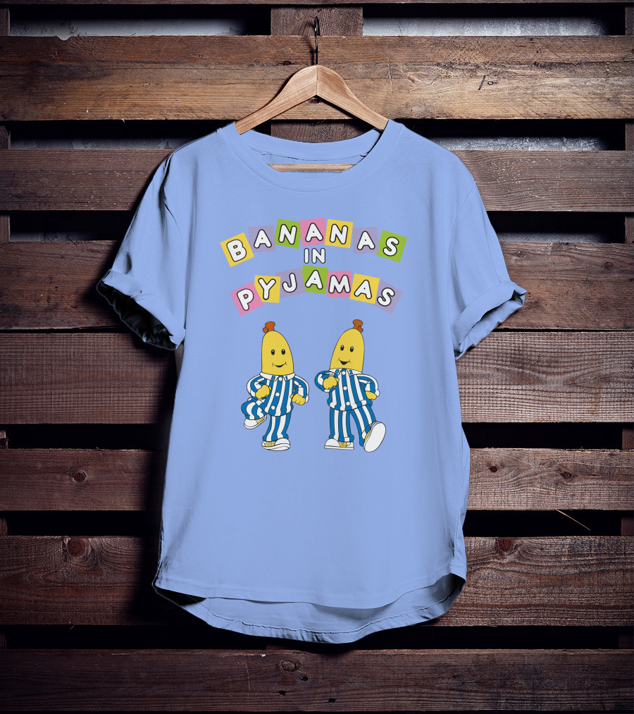 Bananas In Pyjamas Cartoon Characters In Blue And White Striped Outfits T-Shirt
