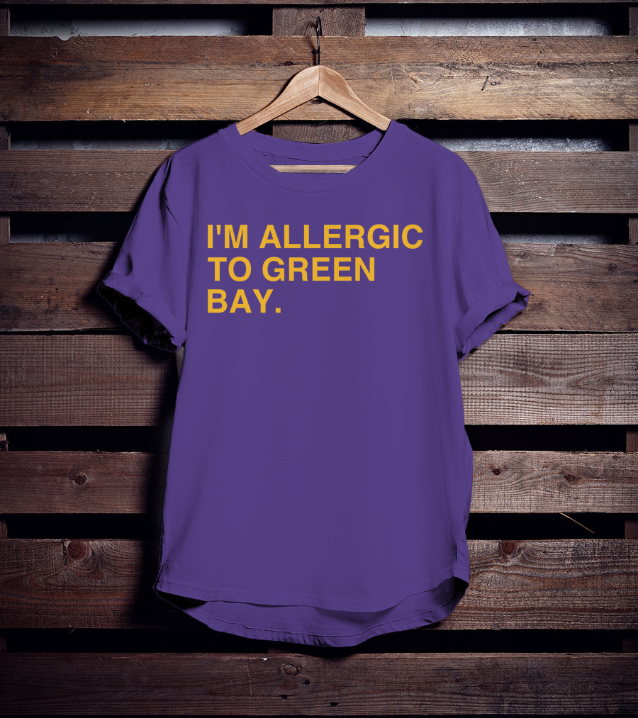 I'm Allergic To Green Bay Packers Football Fan Rivalry T-Shirt