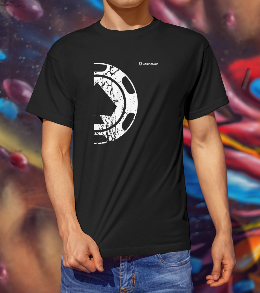 CasinoCoin Grunge Distressed Style Text Cryptocurrency T-Shirt