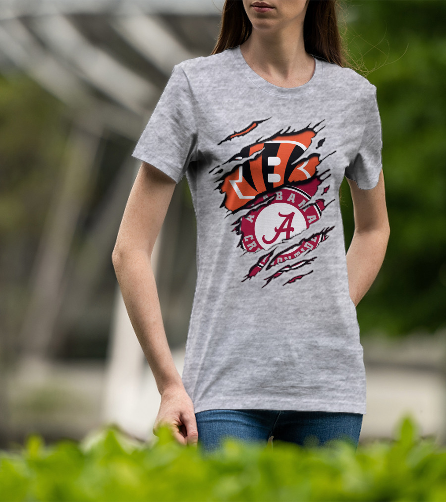 Alabama Crimson Tide Cincinnati Bengals Rip Claw T-Shirt
