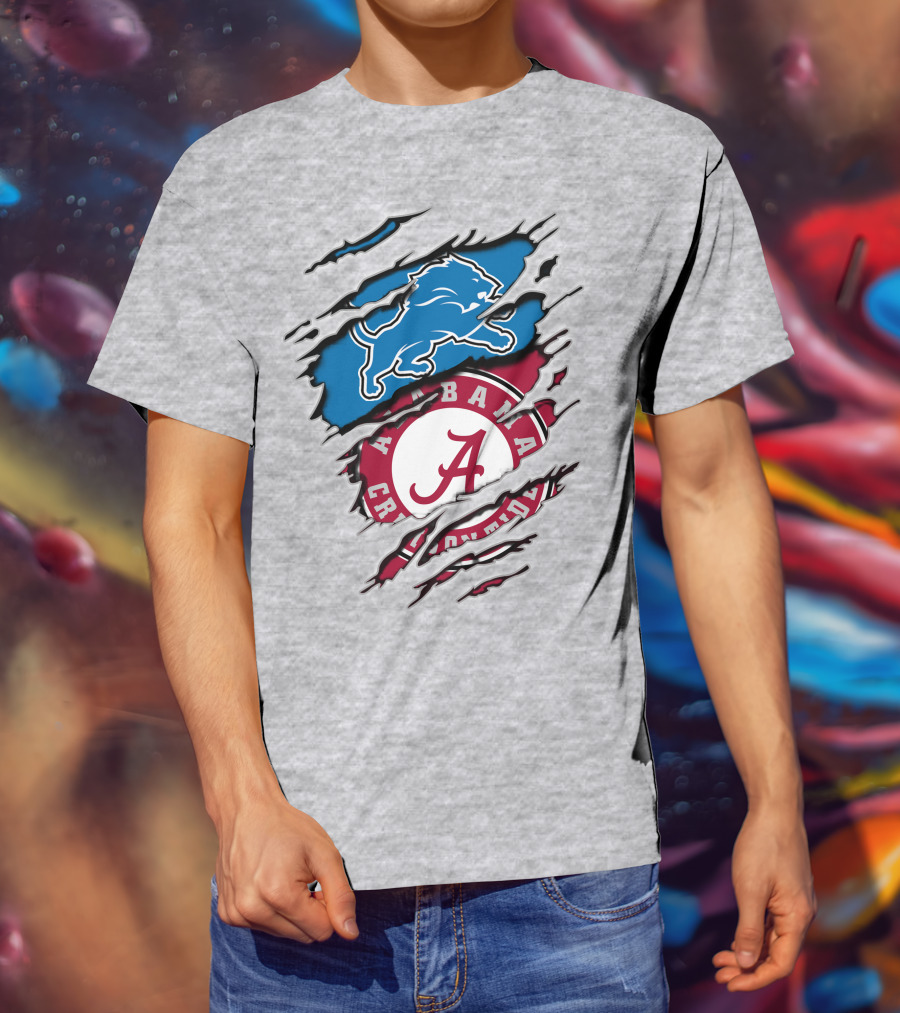 Alabama Crimson Tide Detroit Lions Fusion T-Shirt
