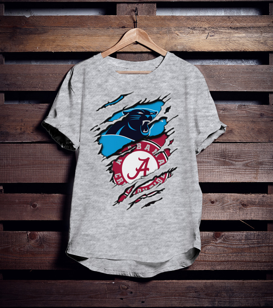 Alabama Crimson Tide Carolina Panthers Torn Claw T-Shirt