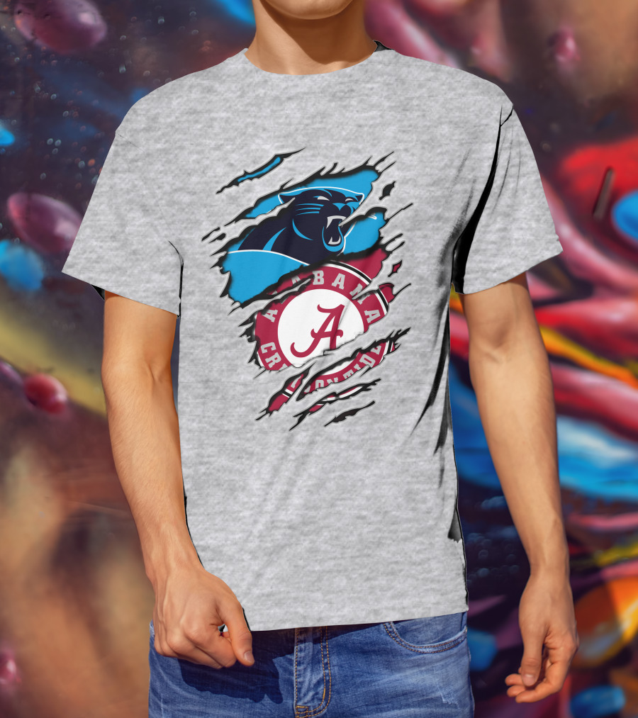 Alabama Crimson Tide Carolina Panthers Torn Claw T-Shirt