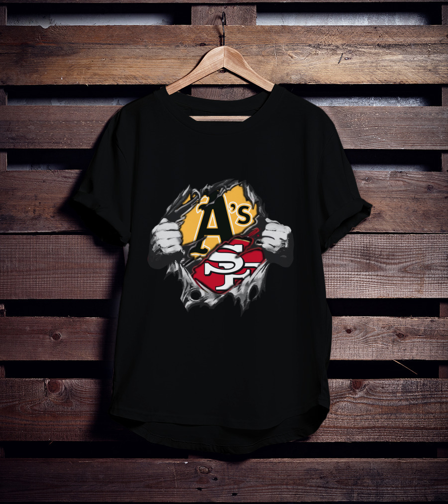 Oakland Athletics San Francisco 49ers Dual Logo Fusion T-Shirt