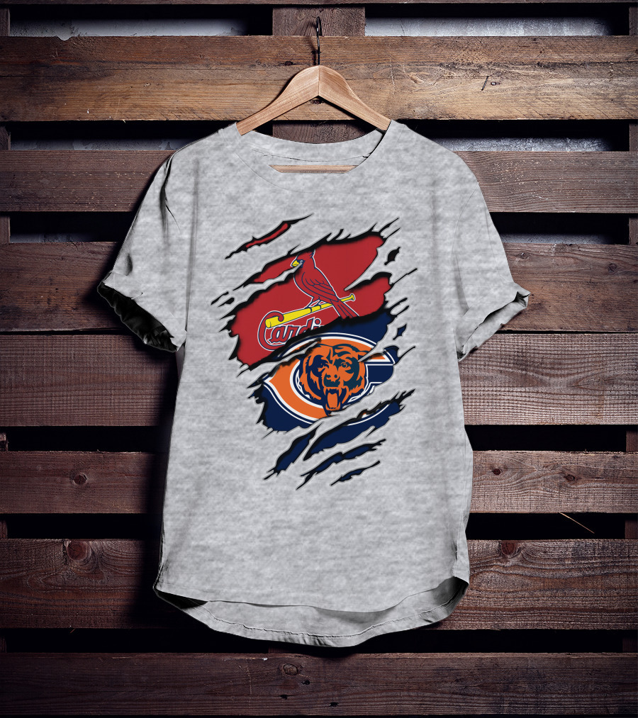 Chicago Bears And St. Louis Cardinals Logo Mashup T-Shirt