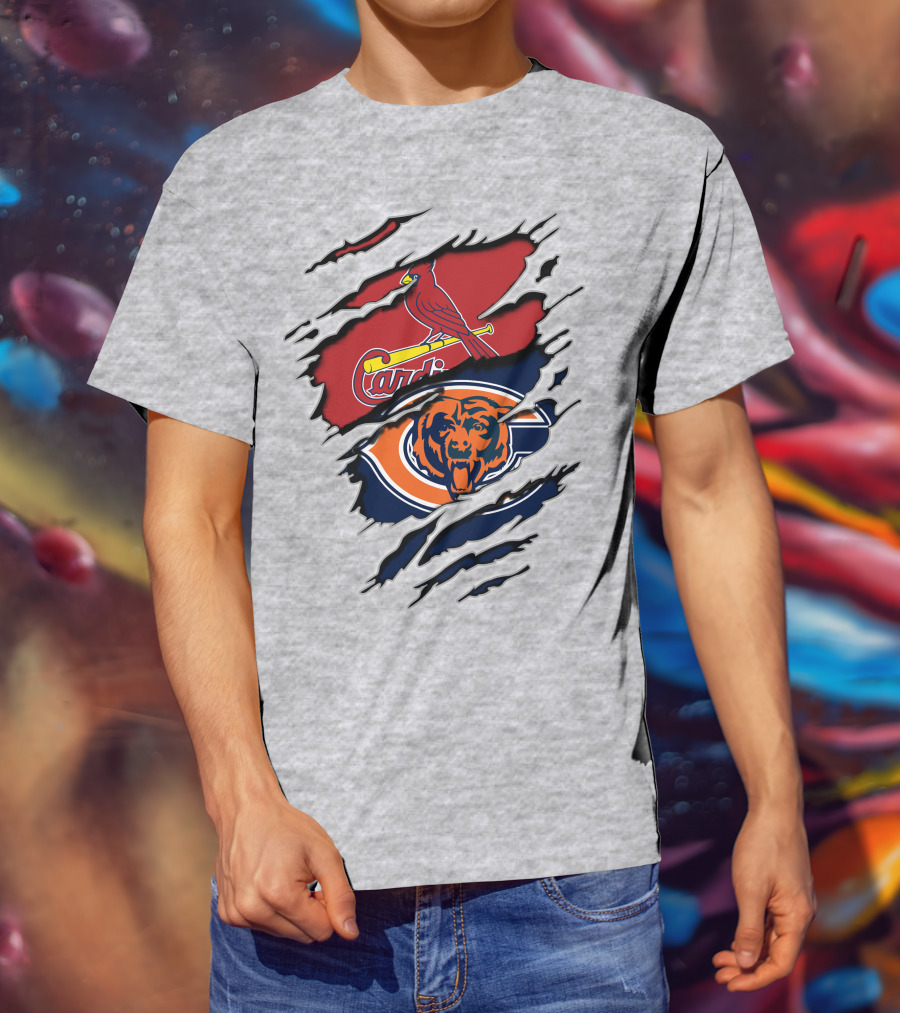 Chicago Bears And St. Louis Cardinals Logo Mashup T-Shirt