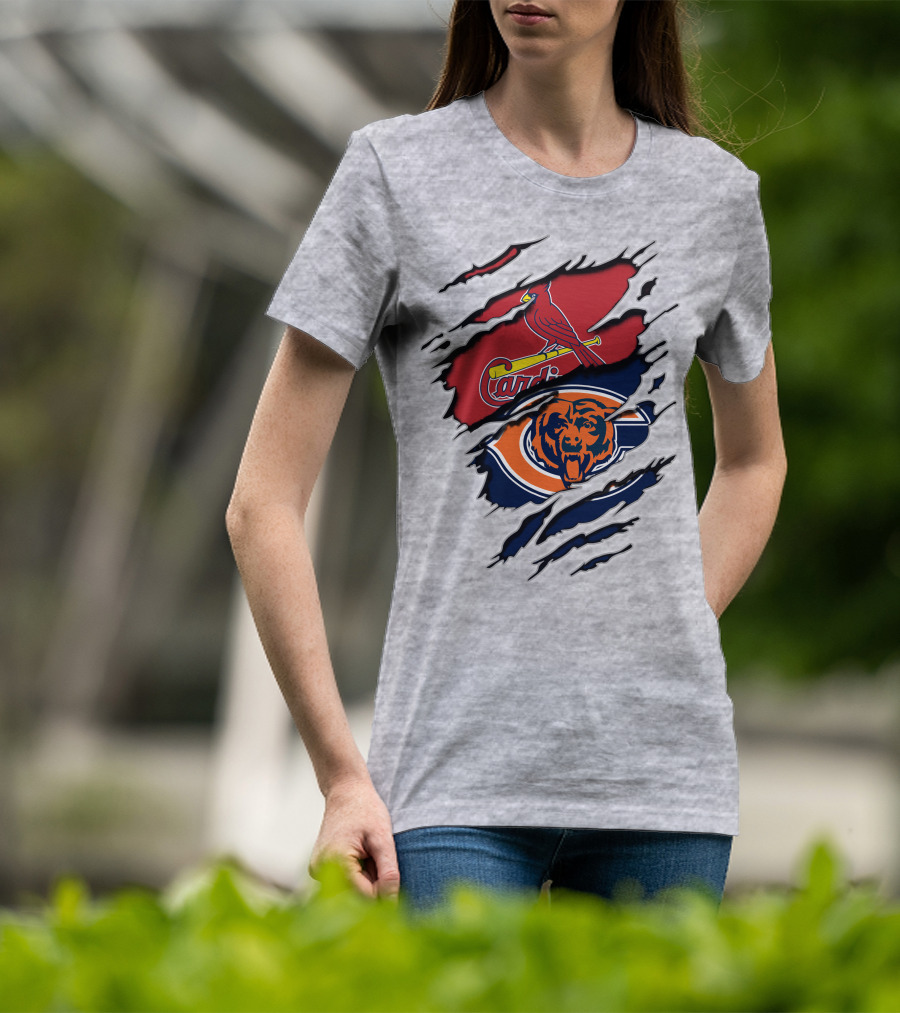 Chicago Bears And St. Louis Cardinals Logo Mashup T-Shirt