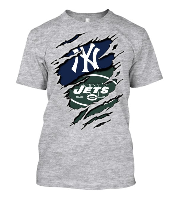 Yankees Jets Logo Mashup Sports T-Shirt