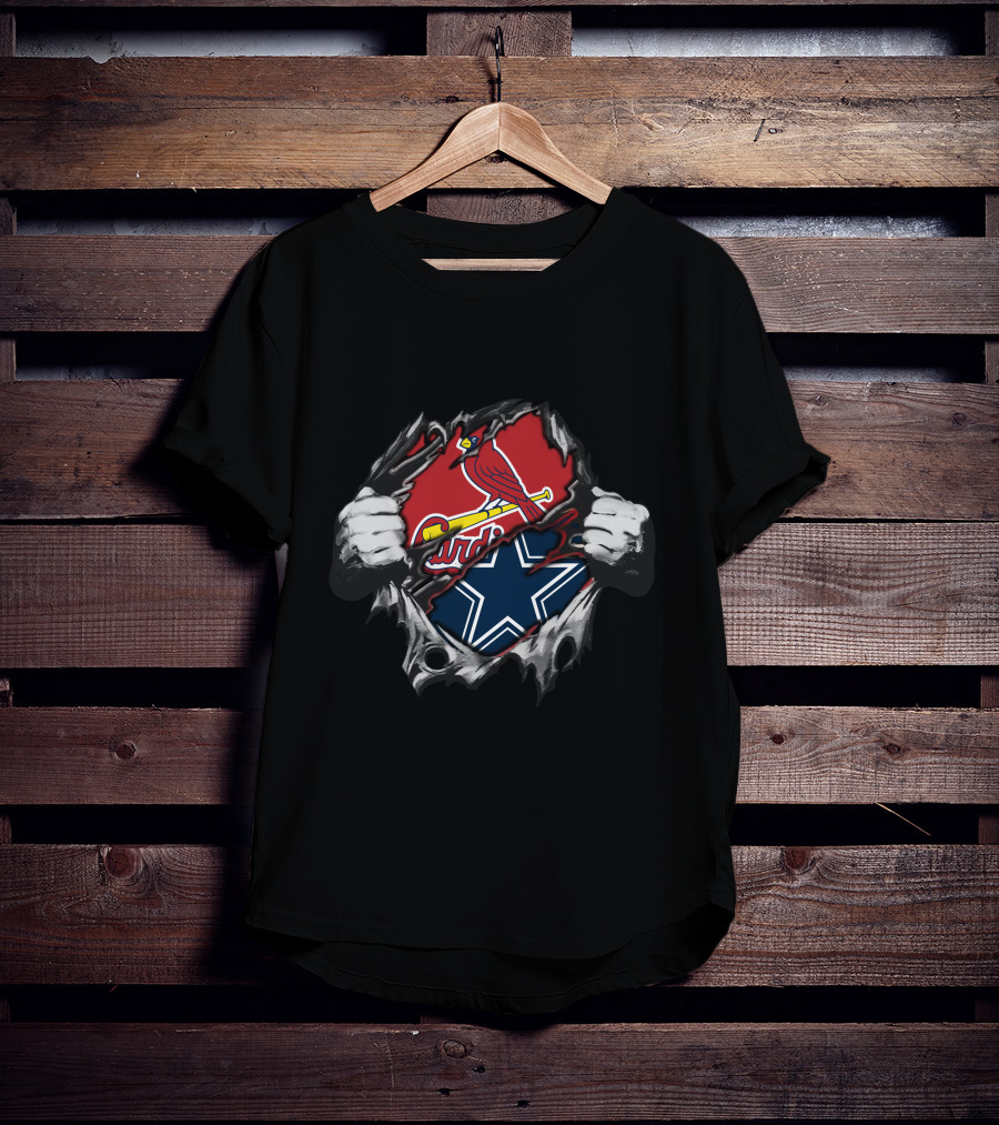Cowboys Cardinals Bird Logo Starburst Fusion T-Shirt