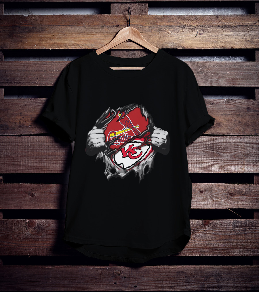 Cardinals Chiefs Forever Torn Loyalty T-Shirt