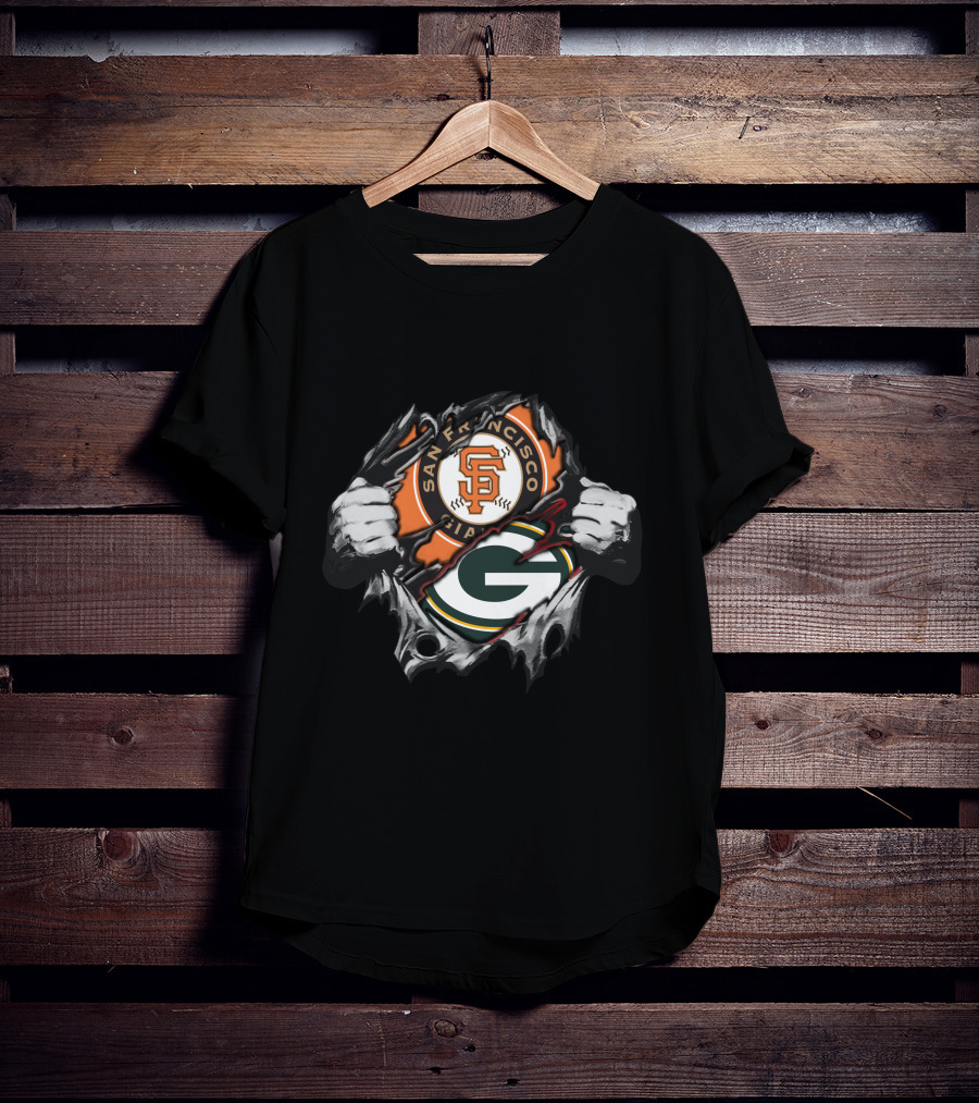 San Francisco Giants Green Bay Packers Fan Crossover T-Shirt