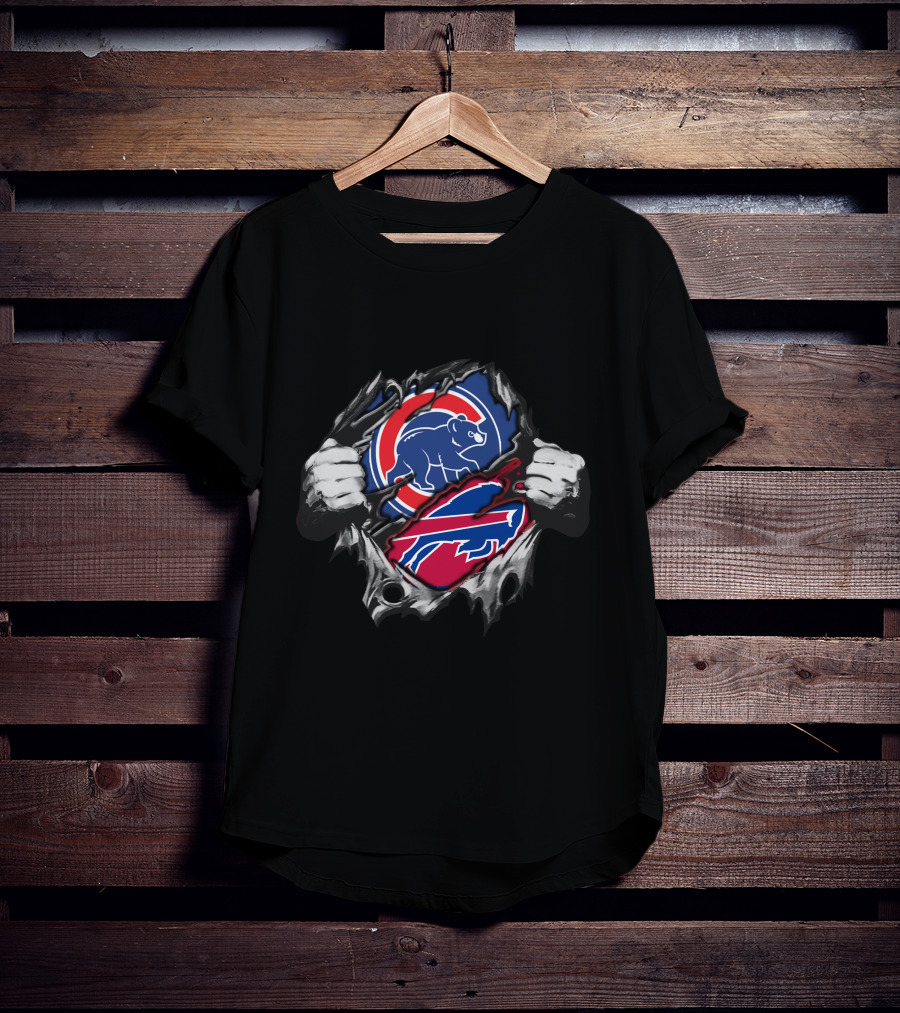 Bills Cubs Football Baseball Team Collaboration T-Shirt