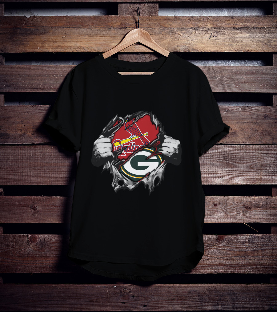 Cardinals Packers Dual Fan Crossover T-Shirt