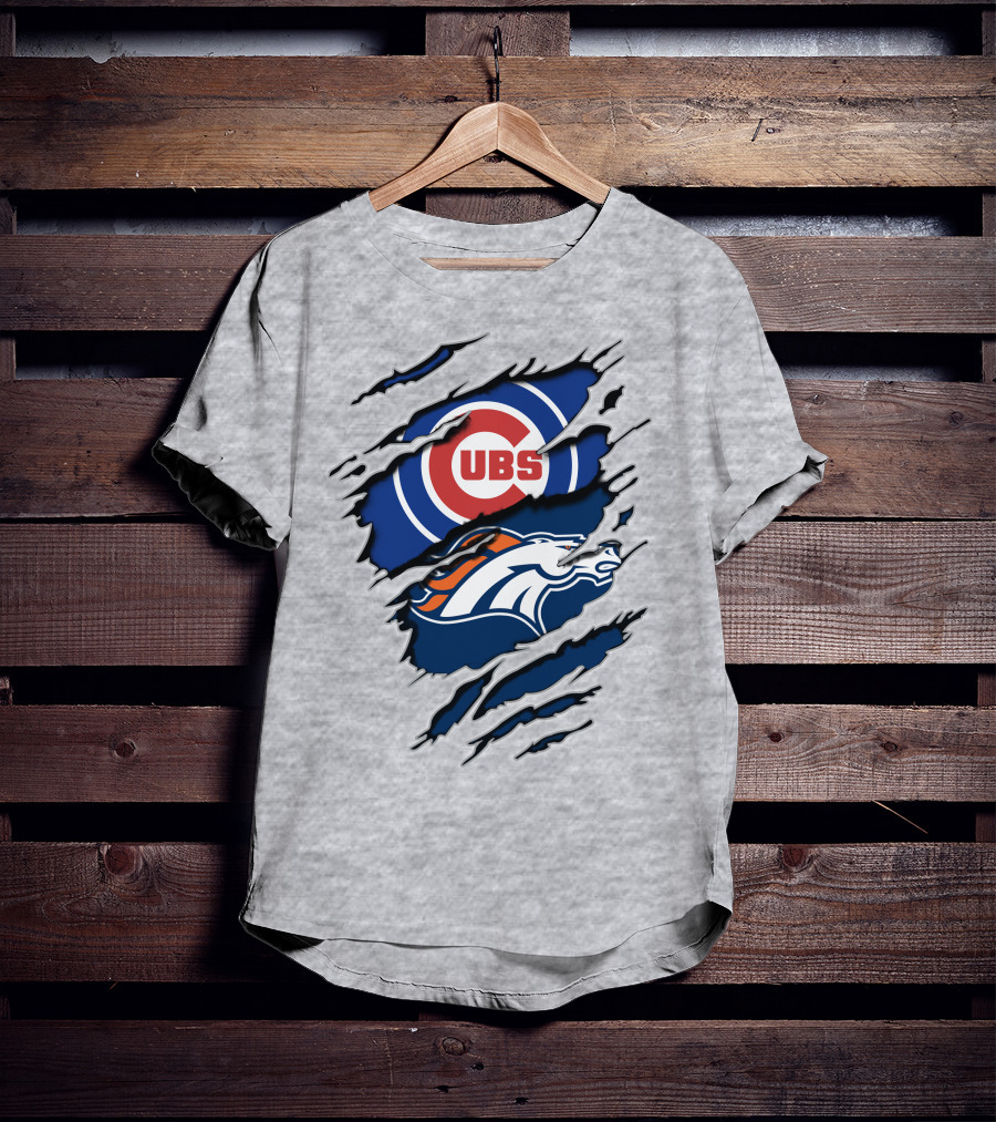 Cubs Broncos Logo Crossover T-Shirt
