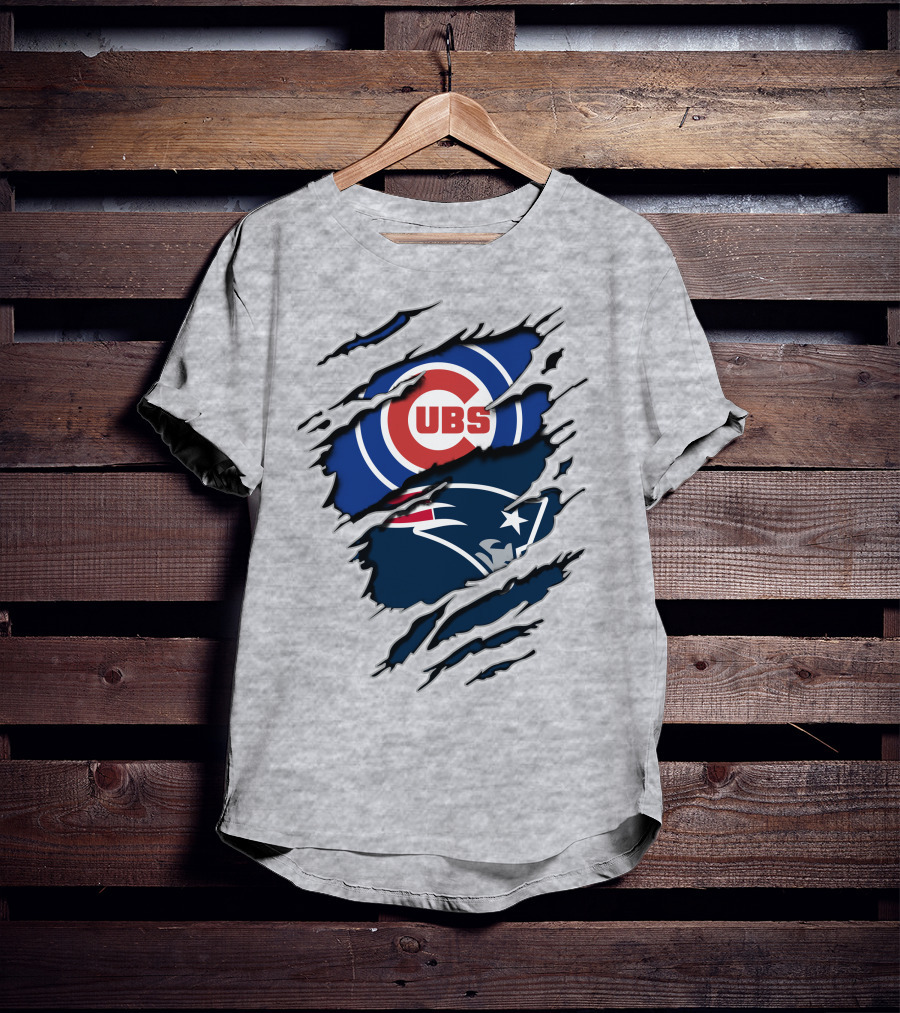 Cubs Patriots Logo Mashup Fan T-Shirt