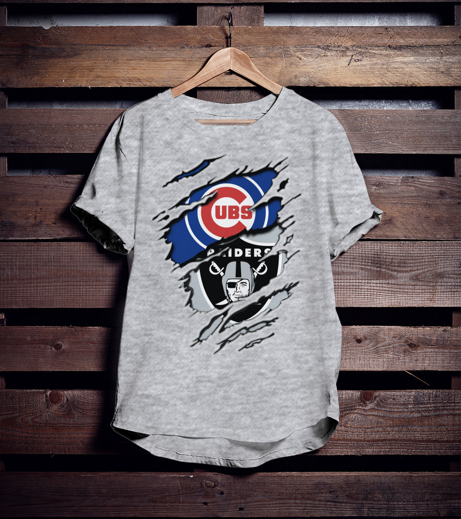 Cubs Raiders Logo Mashup T-Shirt