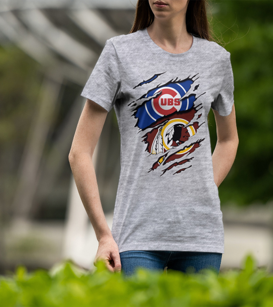 Cubs And Redskins Logos Combined T-Shirt