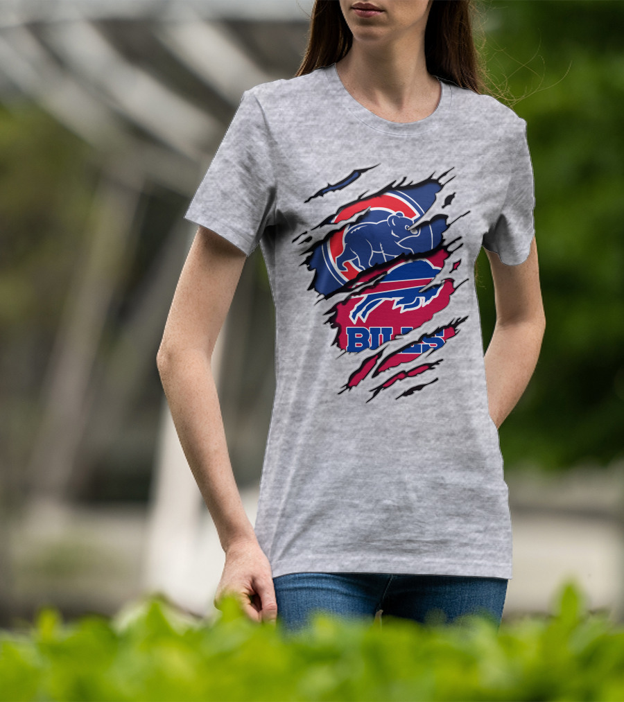 Bills Cubs Buffalo Football Chicago Baseball Crossover T-Shirt
