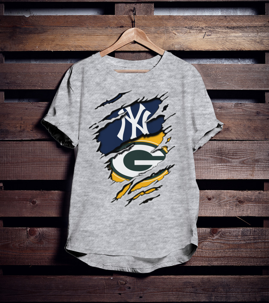 Packers Yankees Green Bay New York Crossover T-Shirt