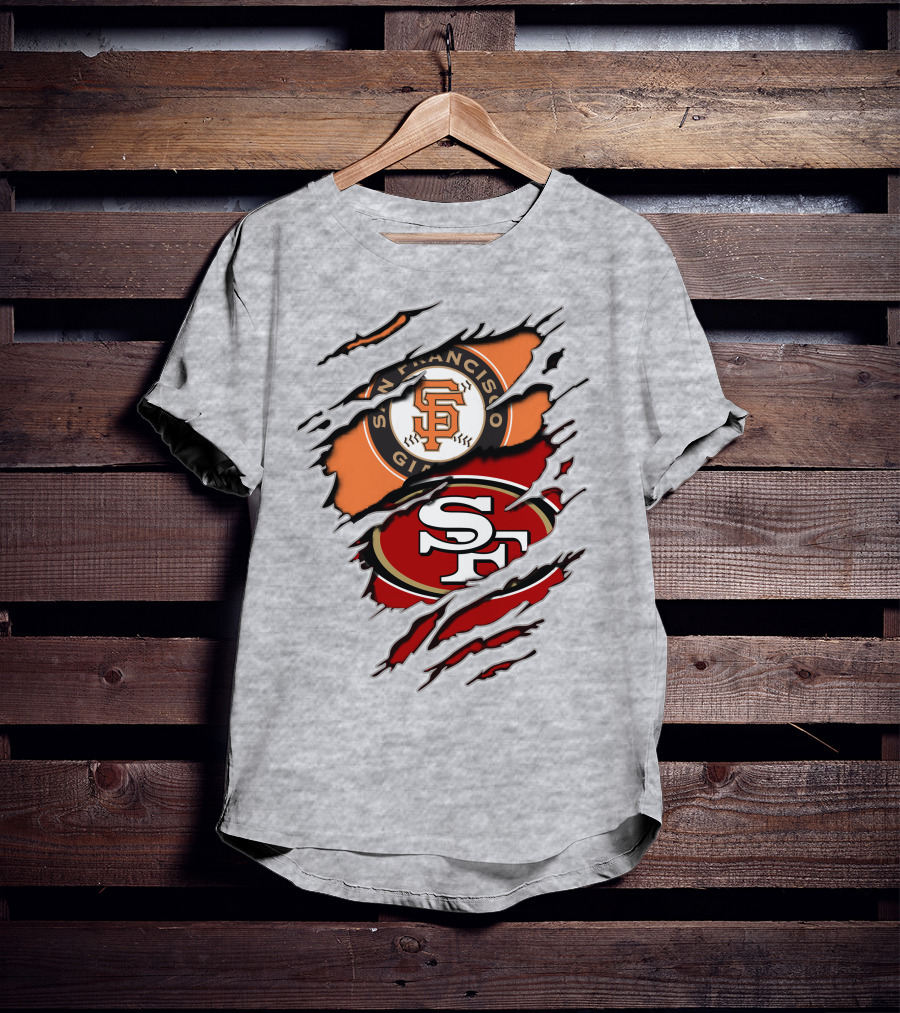San Francisco Giants 49ers Crossover Logo T-Shirt