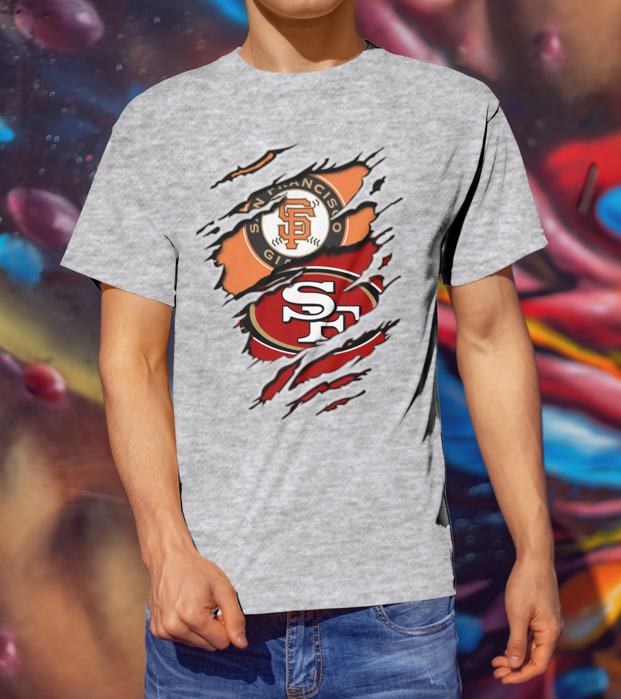 San Francisco Giants 49ers Crossover Logo T-Shirt