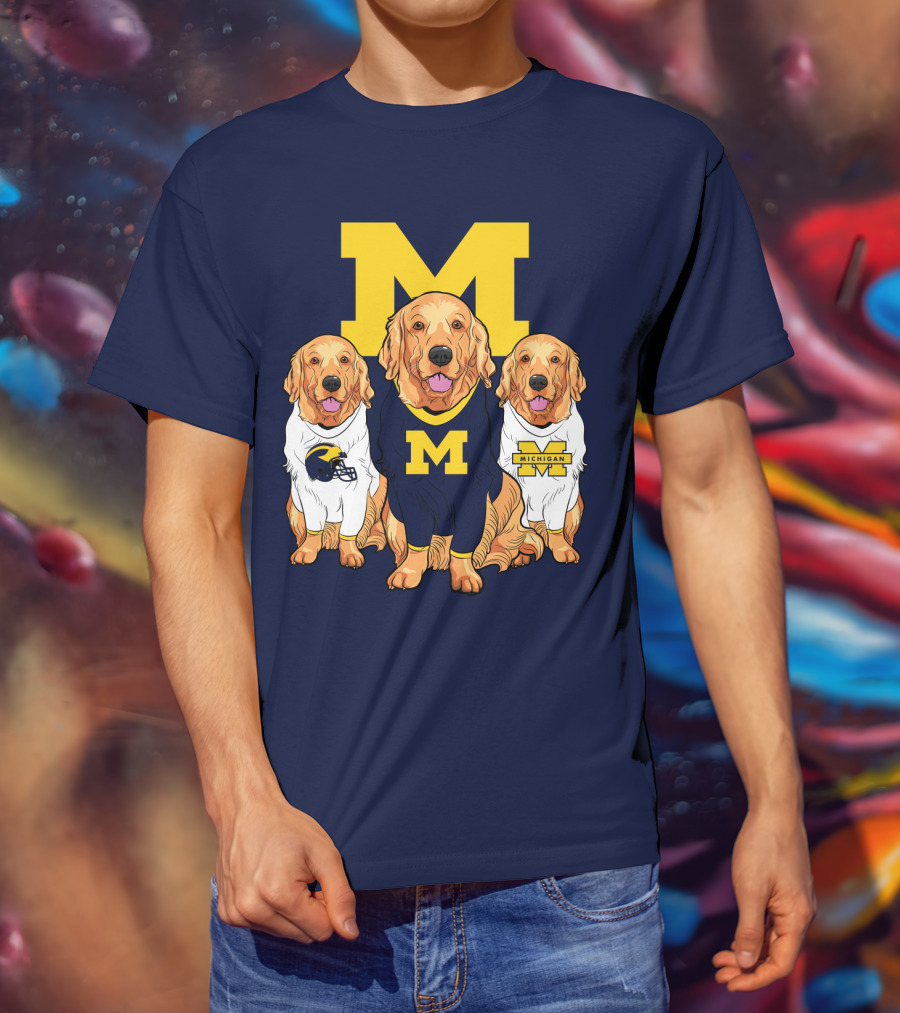 Michigan Wolverines Golden Retriever T-Shirt