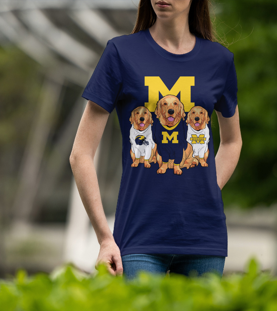 Michigan Wolverines Golden Retriever T-Shirt