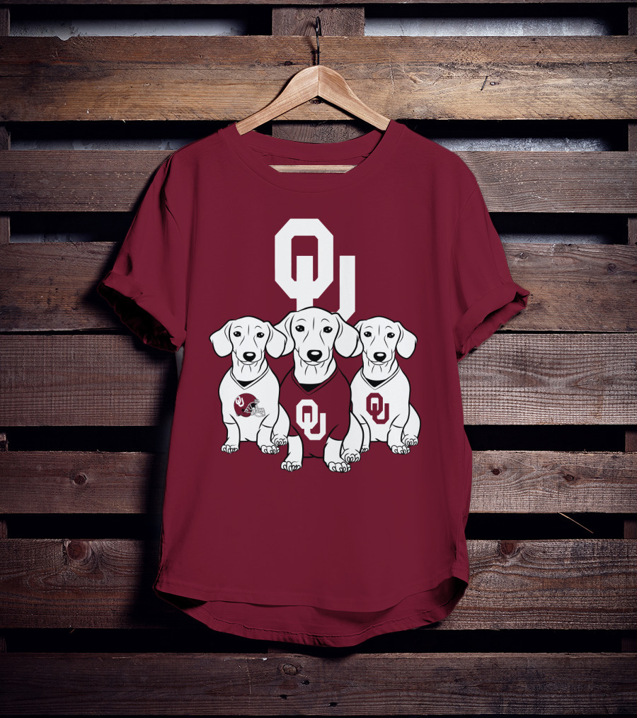 Oklahoma Sooners Three Dachshunds T-Shirt