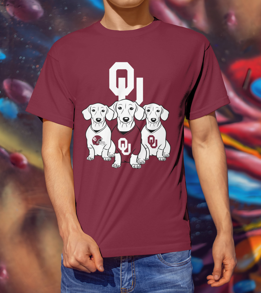Oklahoma Sooners Three Dachshunds T-Shirt