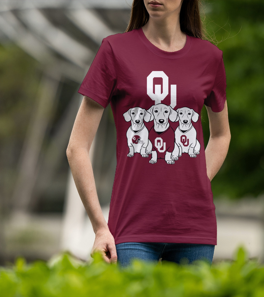 Oklahoma Sooners Three Dachshunds T-Shirt