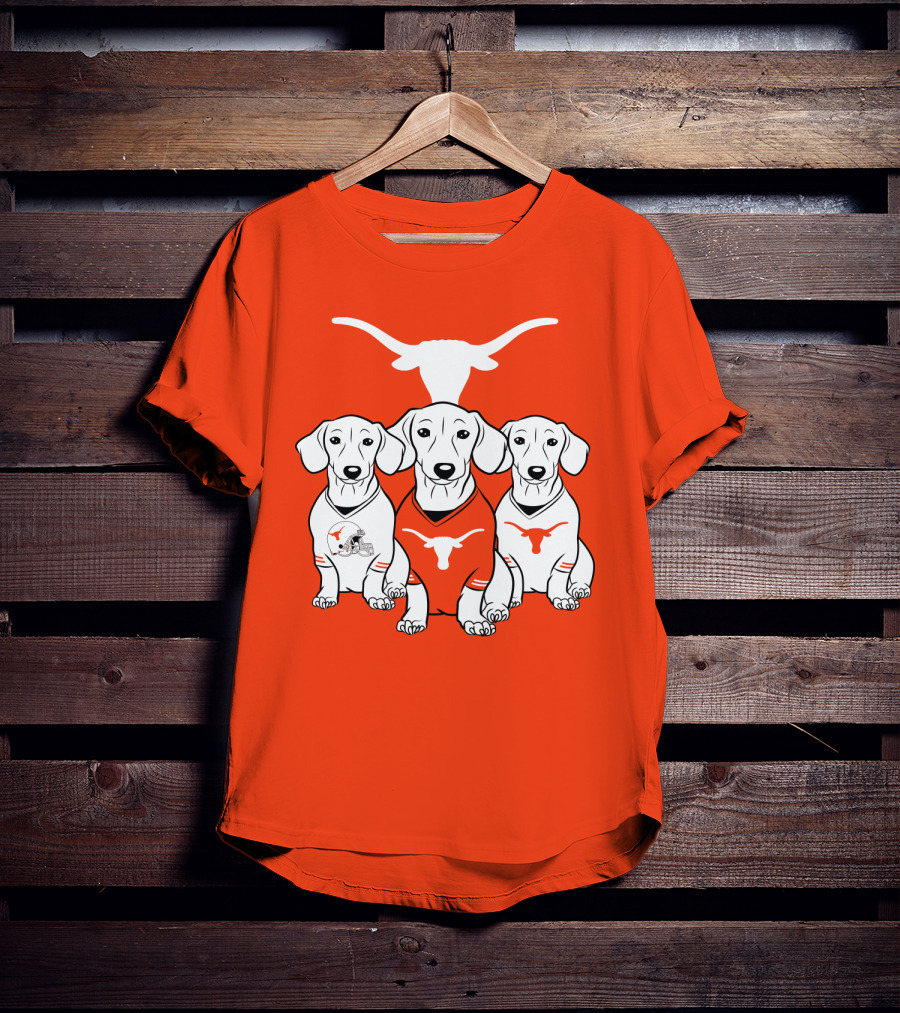 Longhorn Dogs Trio Texas Football T-Shirt