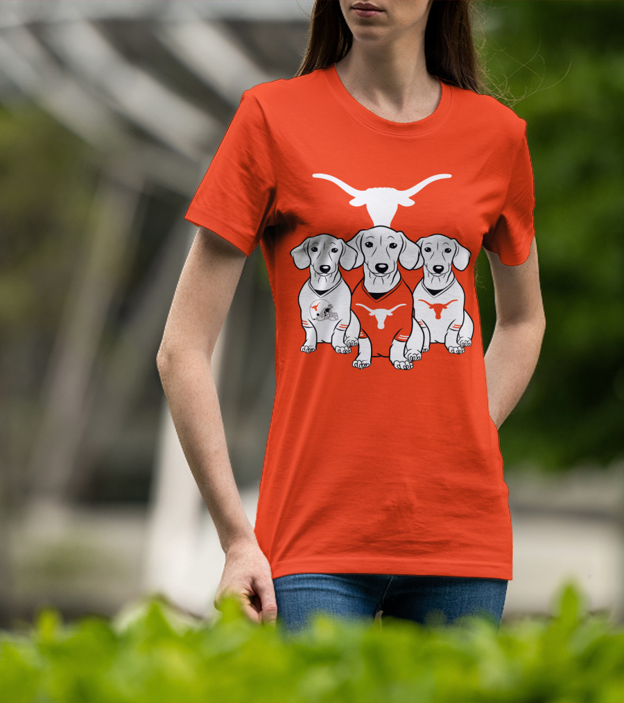 Longhorn Dogs Trio Texas Football T-Shirt