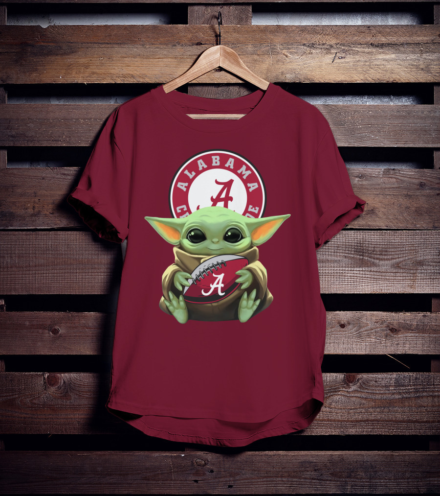Baby Yoda Alabama Crimson Tide Football Fan T-Shirt