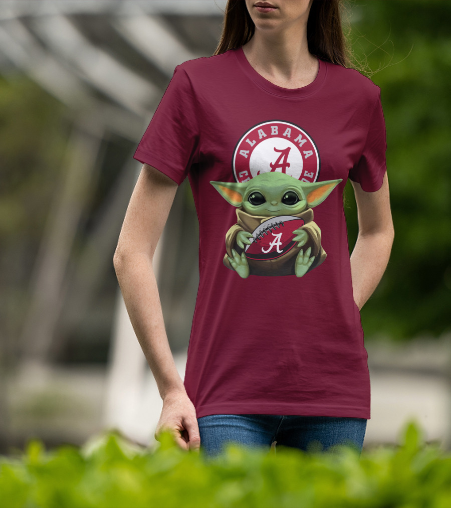 Baby Yoda Alabama Crimson Tide Football Fan T-Shirt