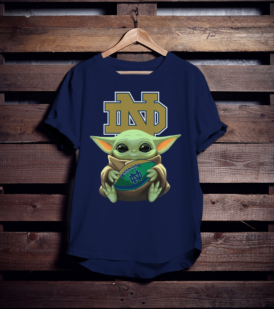 Baby Yoda Notre Dame Football Fan T-Shirt