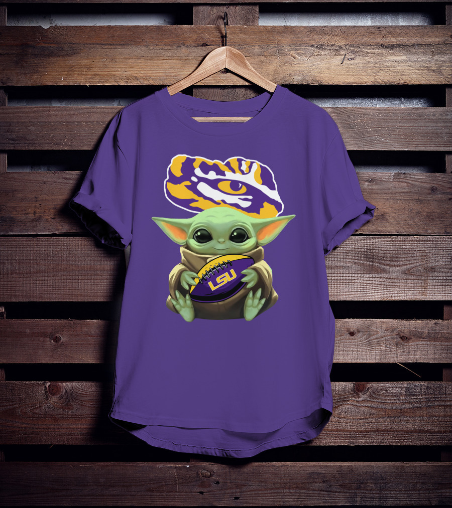 Baby Yoda Lsu Tigers Football Tiger Eye T-Shirt