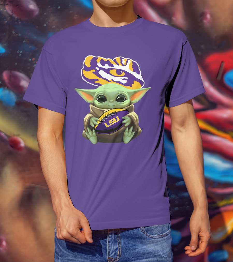 Baby Yoda Lsu Tigers Football Tiger Eye T-Shirt