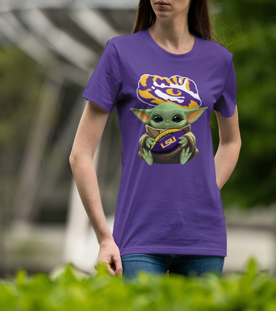 Baby Yoda Lsu Tigers Football Tiger Eye T-Shirt