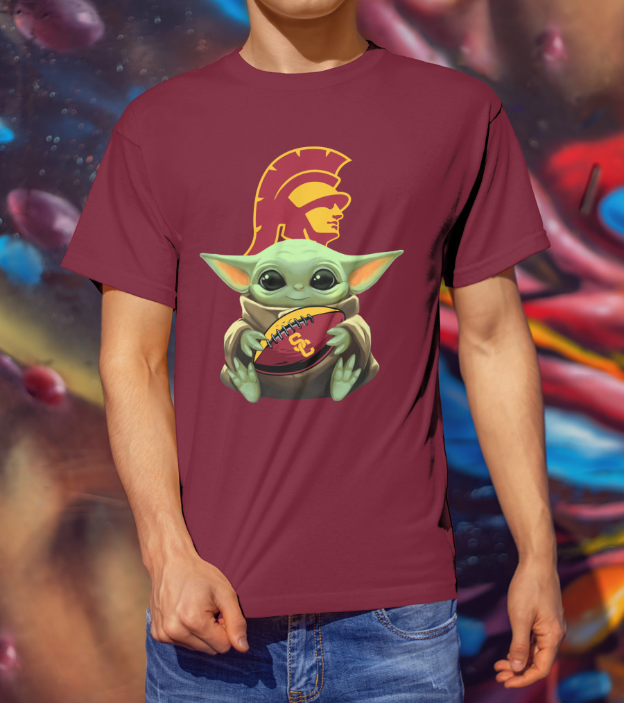 Baby Yoda USC Trojans Football T-Shirt