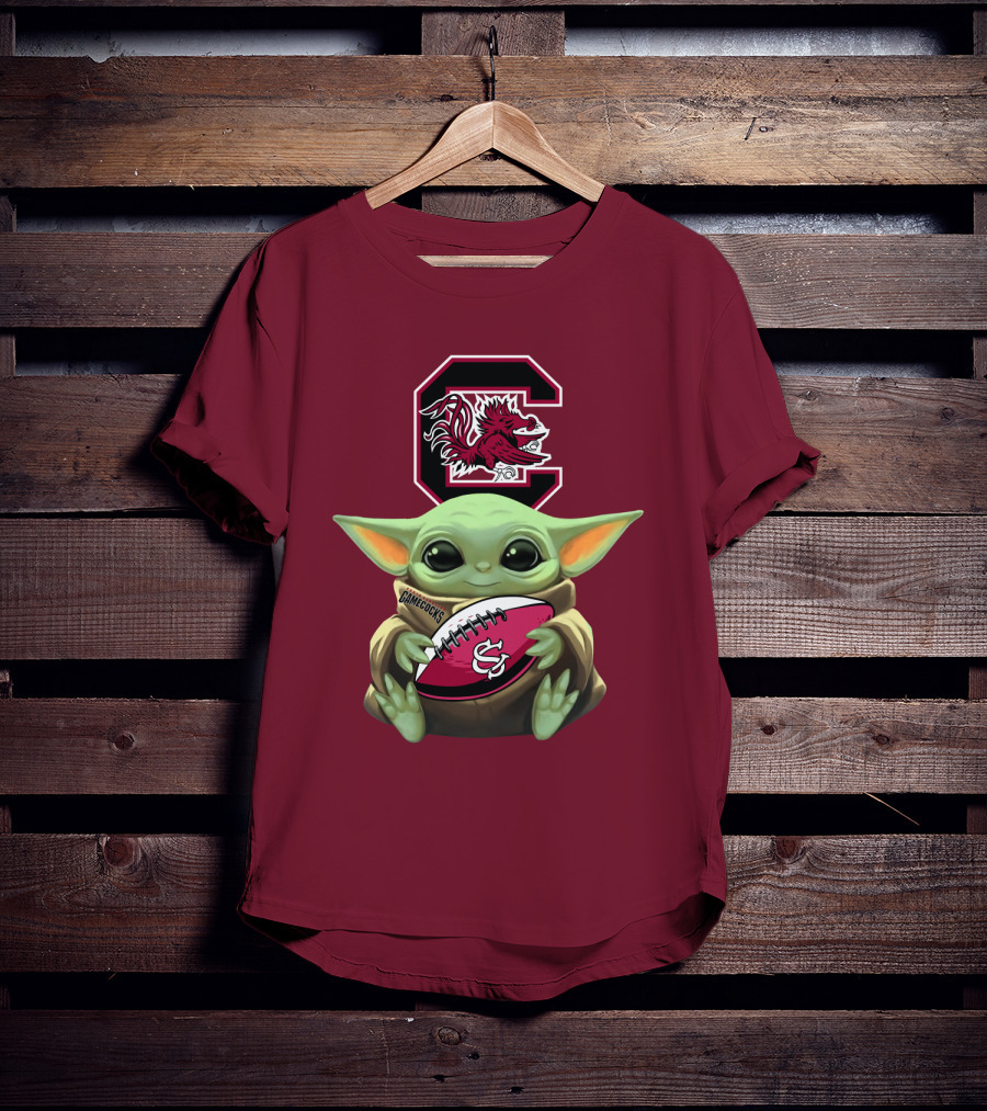 Baby Yoda Gamecocks South Carolina Football Fan T-Shirt