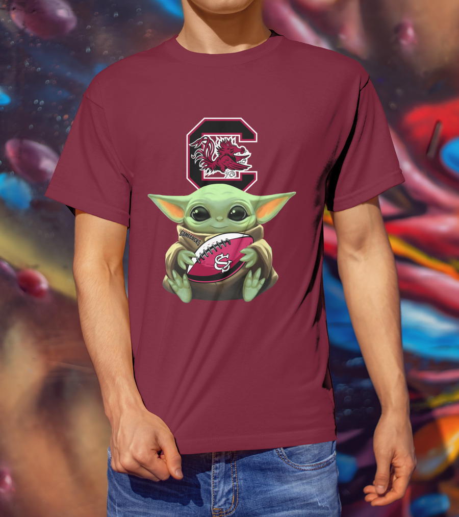 Baby Yoda Gamecocks South Carolina Football Fan T-Shirt