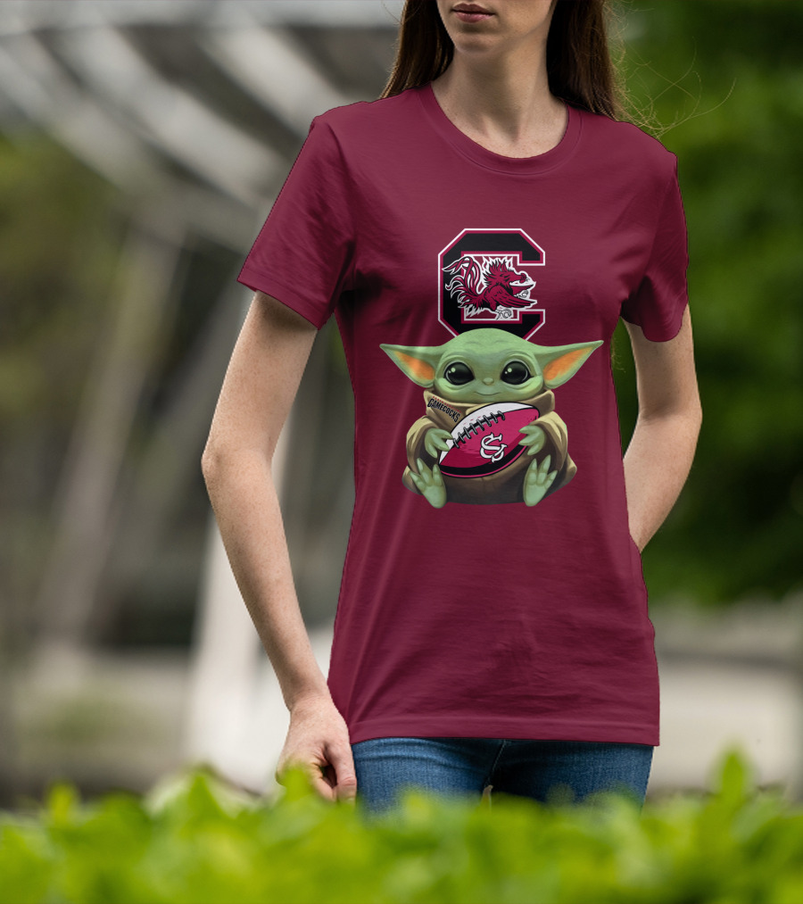 Baby Yoda Gamecocks South Carolina Football Fan T-Shirt