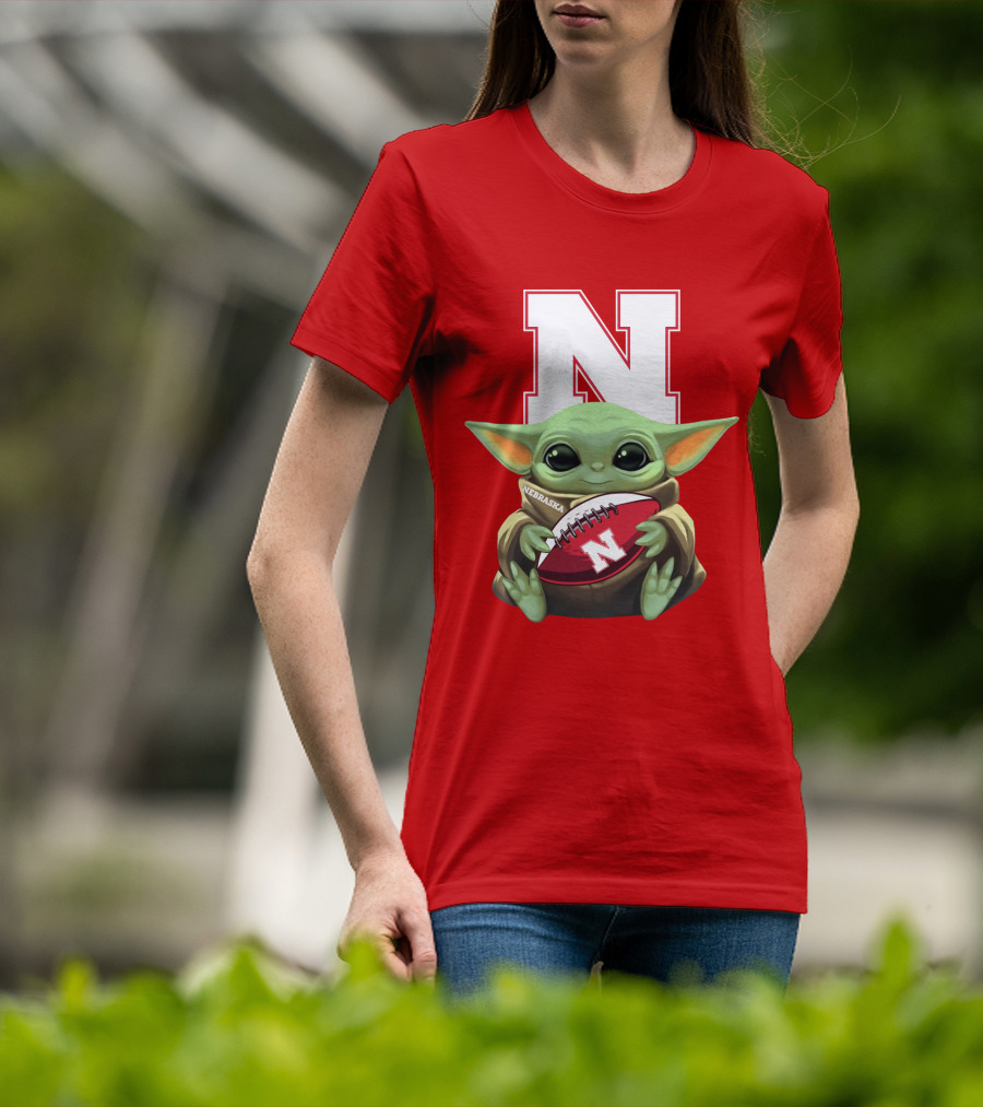 Baby Yoda Nebraska Cornhuskers Football Fan Icon With N T-Shirt